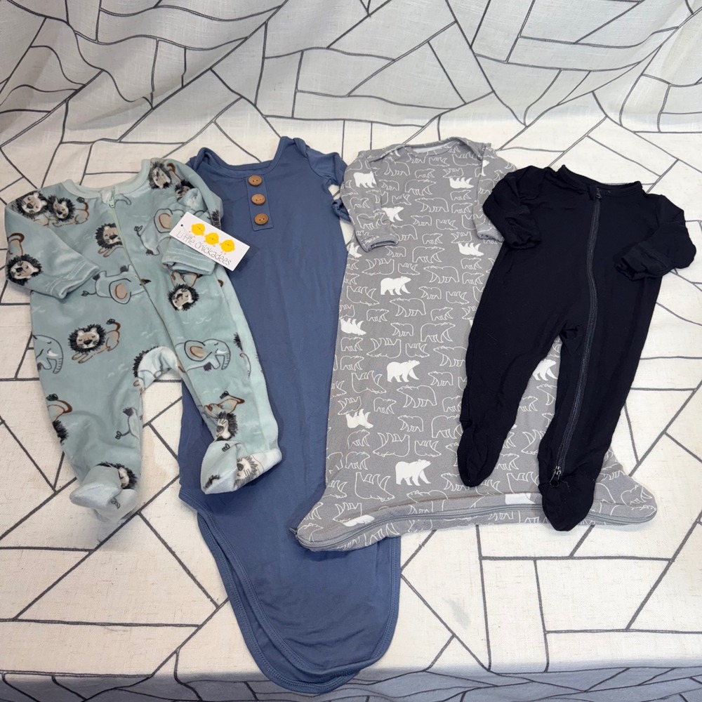 Caden Lane Gunamuna Guisby Little Chickadees Baby Sleepwear Bundle 0-3M